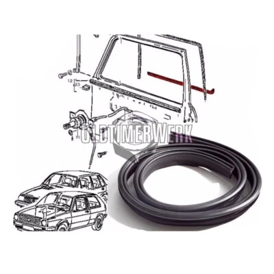Fensterschachtdichtung, vorne links / hinten rechts, außen, Golf 2 &Co, OE Ref.