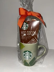 New Starbucks Ceramic Green Leaf mug gift 10 oz. Hot Cocoa exp. 10/23 - Picture 1 of 5