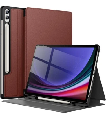 Funda tipo billetera retro de cuero con flores para Samsung Galaxy Tab S10 Plus S9 Plus Foto 1 de 4