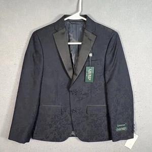 NEW 12 R RALPH LAUREN boys evening jacket blazer coat Blue brocade formal tux - Picture 1 of 10