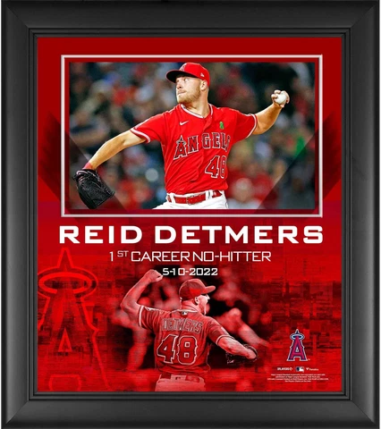 Reid Detmers Los Angles Angels Framed 15" x 17" No Hitter Collage Cover