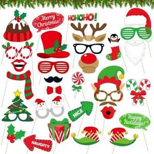 Kit de 32 accesorios para cabina de fotos de Navidad - Accesorios para fotos de Feliz Navidad para fotos... - Imagen 1 de 7