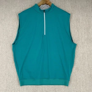 Footjoy Vest Mens Large Green Golf Performance Sleeveless Quarter Zip Pullover - Picture 1 of 13