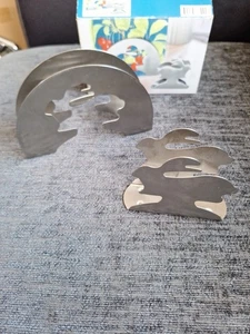 Stainless Steel Napkin Holders 6"x4"x 1.5" And 3.75" X3" X 1.25" Rabbit Design - Picture 1 of 7