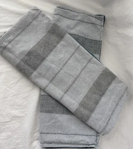 Anthropologie Set Of 2 Pillow Sham Covers Stripes Gray 20x36 Inch Textured - Picture 1 of 17