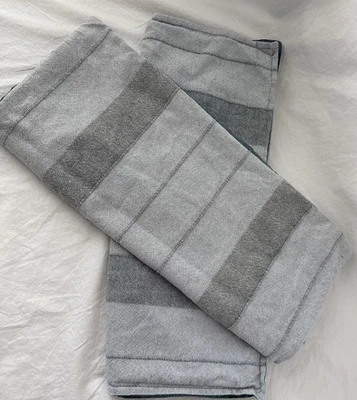 Anthropologie Set Of 2 Pillow Sham Covers Stripes Gray 20x36 Inch Textured - Image 1 of 4