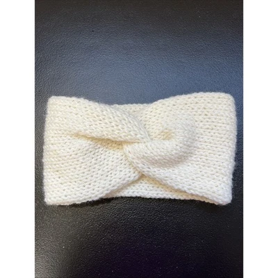 Diadema Calentador de Oreja Niños Clásico Invierno Blanco Mezcla de Lana Tejido Frontal Torcido Foto 1 de 3