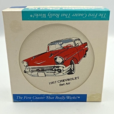 Coasterstone Boxed Set 4 Round Absorbent Stone Coasters 1957 Chevrolet Bel Air - Image 1 of 4