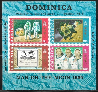 Dominica Souvenir Sheet 1970 SC# 296a 8c to 60c multi ' Moon Landing ', S/S - Image 1 of 2