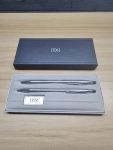CROSS BALL PEN/PENCIL SET - CHROME - 3501 - W/JAMESWAY STORE LOGO - Picture 1 of 5