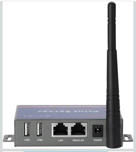 Serveur d'impression USB sans fil 2 ports, WiFi/Ethernet, Windows Mac Linux, CR202 - Photo 1/5
