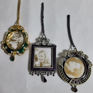 Vintage Lenox 3er Set Mini Schmuck Bilderrahmen Ornamente farbig Emaille verkettet neu - Bild 1 von 8