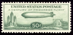 US C18 50c Century of Progress Airmail 1933 "Graf Zeppelin" Chicago F-VF NH - Picture 1 of 2