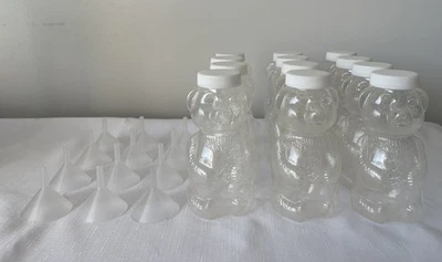 12 8 Oz Plastic Honey Bears Bottles For Sand Art- Not Food Grade - Image 1 of 4