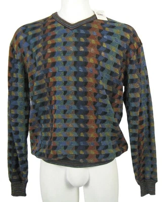 ¡NUEVO Suéter Jhane Barnes Vintage $295! XL Diseño Geométrico Moderno Peso Más Pesado Foto 1 de 2