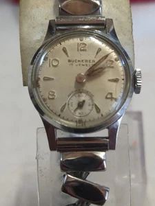 Ladies Stainless Bucherer Wind Up Original Scissor Band Stainless Needs Service  - Picture 1 of 5