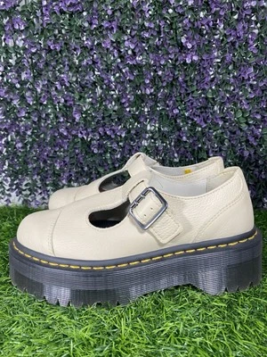 Zapatos de plataforma Dr Martens Bethan para mujer talla 6 de cuero con doble correa negro topo Foto 1 de 4