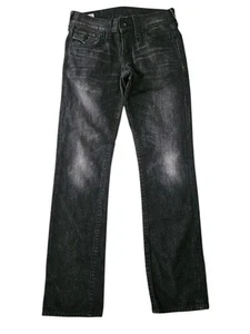 TRUE RELIGION RICKY Straight Relax Droit Black Fade Denim Jeans W29×34 - Picture 1 of 10