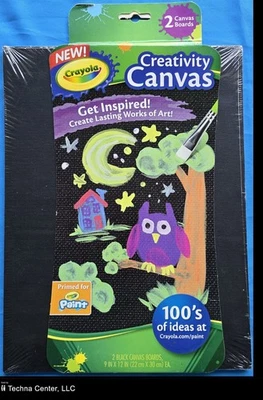 Crayola Paint 2 Canvas Boards, Black, 9in x 12in - Image 1 of 4