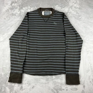 Vtg Abercrombie & Fitch Muscle Waffle Shirt Men M Long Sleeve Knit Striped EUC - Picture 1 of 12