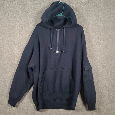 Rocky негабаритный пуловер толстовка с капюшоном мужской размер XL темно-синий с капюшоном w/рукав карман - Изображение 1 из 4