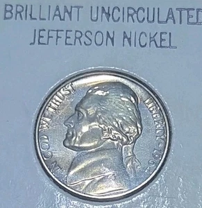 1964-P Gold Toned Brilliant Uncircula  Jefferson Nickel - Picture 1 of 2