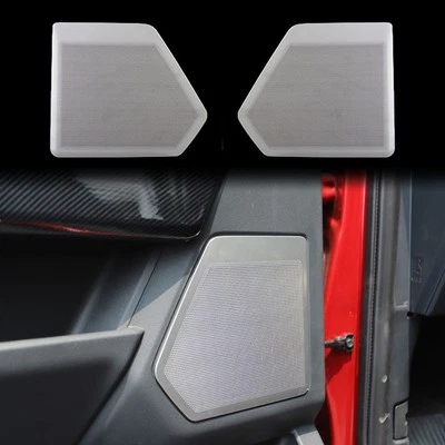 Silver Stainless Steel 4-Door Audio Speaker Cover Trim for Ford F-150 2021+ - Image 1 of 4