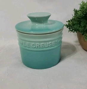 Le Creuset French Butter Bell Crock Marseille Ombre Teal Blue Stoneware 6oz - Picture 1 of 14
