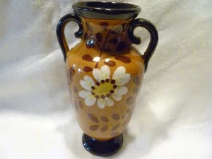 Vintage 6" ITALIENISCHE Kunstkeramik VASE Urne mit Griff FLORAL Steingut ITALIEN - Bild 1 von 10