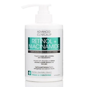 Advanced Clinicals Retinol + Vitamin E Face & Body Lotion Anti-Aging Moisturizer - Picture 1 of 2