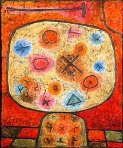FLOWERS IN STONE EXPRESSIONISM PAINTING BY PAUL KLEE REPRO - Picture 1 of 3