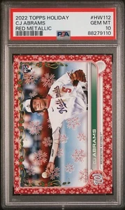 2022 Topps Holiday CJ Abrams Red Metallic RC /99 PSA 10 - Picture 1 of 2