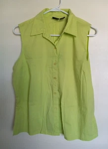 Blusa sin mangas Mossimo para mujer escote en V informal verde lima grande - Imagen 1 de 3