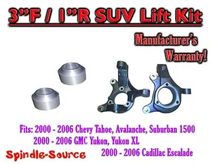 3" / 1" Lift Kit Spindles Spacer FOR 00 - 06 Chevrolet GMC 1500 SUV Chevy - Picture 1 of 1