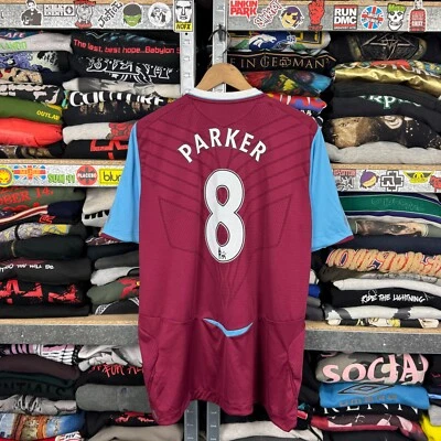 WEST HAM UNITED 2008 2009 #8 PARKER HOME FOOTBALL SHIRT SOCCER JERSEY UMBRO XL - Image 1 of 4