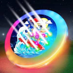 LED Flying Disc- Double Ring 39 RGB Leds,7 Modes,Chargeable,Ip65 Waterproof,178G - Picture 1 of 8