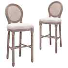 Bar Chairs 2 Pcs White Linen M5b8