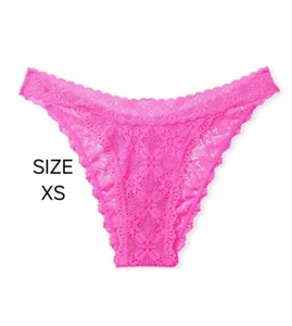 Victoria's Secret Brazilian Panties Crochet Lace In Pink Size XS NWT - Picture 1 of 7