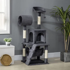 PawHut Kratzbaum mit Hängematte, 125cm, Kletterbaum, Katzenkratzbaum, Katzenbaum - Zdjęcie 1 z 10