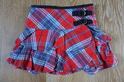 Falda Ralph Lauren Niñas Rojo Tartán Franela Volantes Talla 4/4T Usada en Excelente Condición Foto 1 de 3