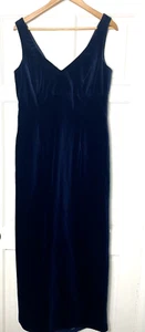 Monsoon Damen blau Samt Riemen Maxi Abendessen Abend gefüttert Kleid Größe 14/42 - Bild 1 von 11