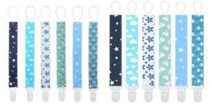Pacifier Clip for Boys and Girls 6 Pack Plastic Teething Clips Modern 