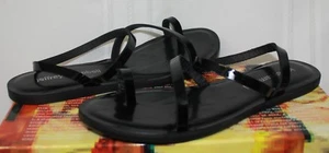Jeffrey Campbell Santen Black Patent leather slip on sandals New With Box! - Picture 1 of 6
