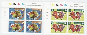 SINGAPORE 2002 ZODIAC 1ST SERIES YEAR OF HORSE TOP LEFT BLOCK SET OF 8 STAMPS - Picture 1 of 3