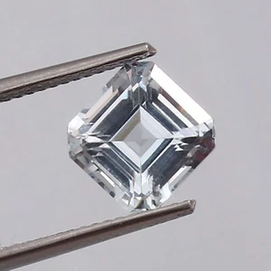 Piedra preciosa suelta de aguamarina azulada impecable grado natural A+ corte Asscher 6x6 mm - Imagen 1 de 4