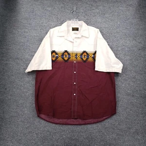 VINTAGE Rustler Wrangler Button Up Shirt Mens XL White Aztec Pearl Snap Western - Picture 1 of 10