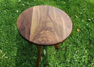 mid-century round side table, modern table, end table, round night Handmade Gift - Picture 1 of 8