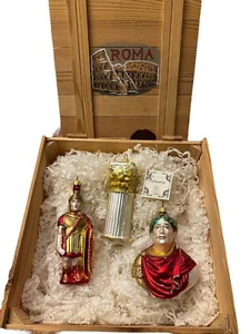 Kurt Adler römische Polonaise Ornamente aus mundgeblasenem Glas mit Komozja Box - Bild 1 von 16