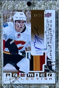 Parche automático dorado UD PREMIER 2016-17/15 Matthew Tkachuk RC parche de 4 colores - Imagen 1 de 2