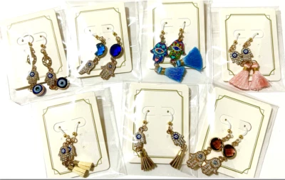 Pendientes de metal sin alergias hechos a mano Hamusa Japón nuevos Foto 1 de 4